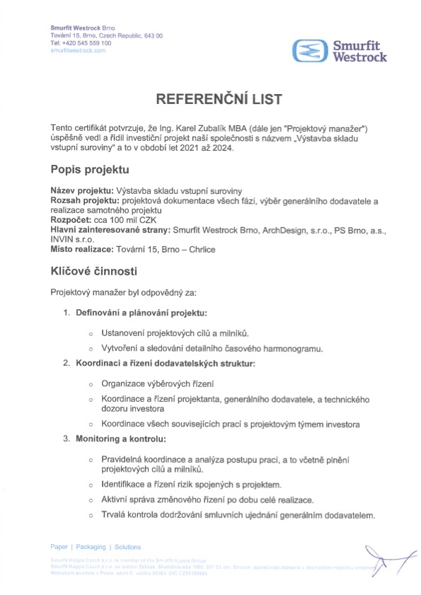 Smurfit referenční list